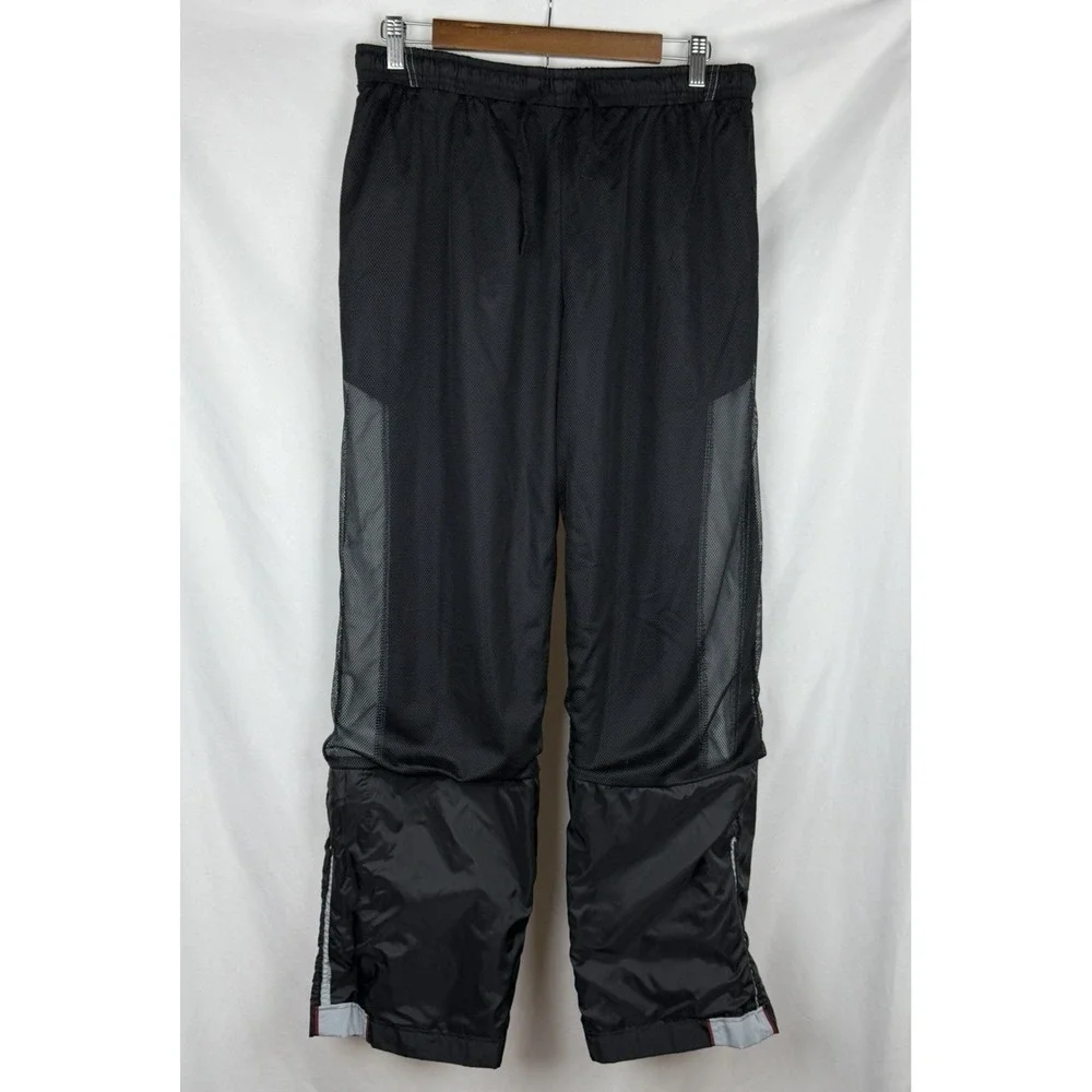 Nike 72 Vintage Windpants Mens L Black Gray Track Pants Mesh Lined Warm Up Swish